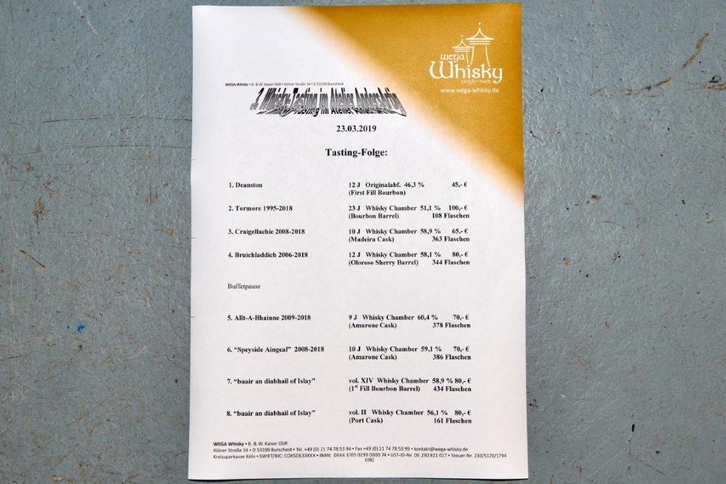 3. Malt-Whisky-Tasting im Atelier AndersArtig, Solingen