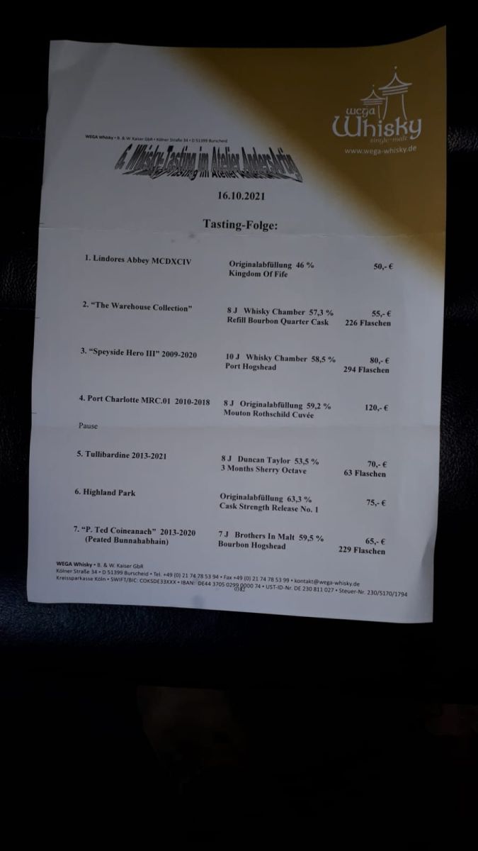 6. Malt-Whisky-Tasting im Atelier AndersArtig, Solingen